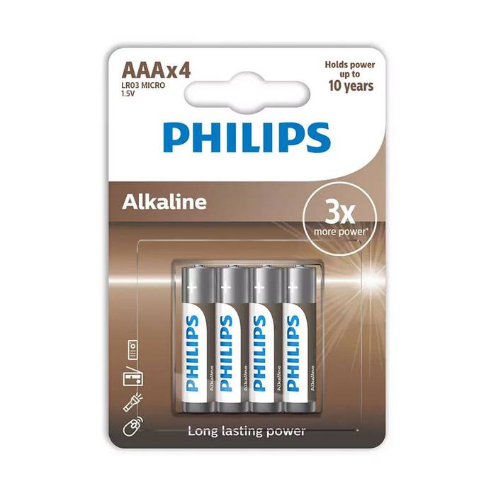 PHILIPS μπαταρία αλκαλική AAA 4τεμ