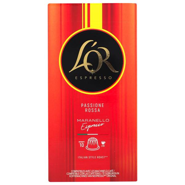 L'OR καφές espresso Passione Rossa Maranello σε κάψουλες συμβατές με μηχανή Nespresso 10τεμ