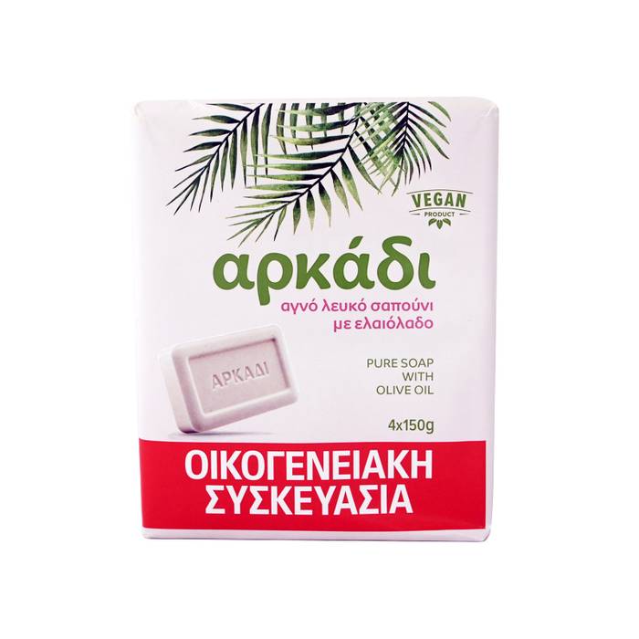 ΑΡΚΑΔΙ σαπούνι αγνό λευκό ελαιολάδου 4x150gr