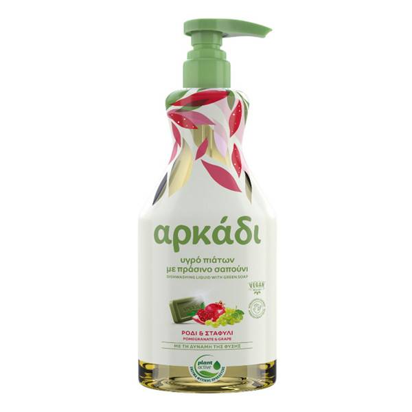 ΑΡΚΑΔΙ υγρό πιάτων ρόδι και σταφύλι με αντλία 550ml