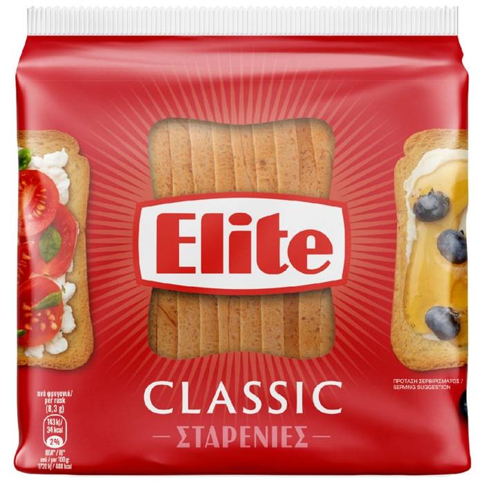 ELITE φρυγανιές σταρένιες σακούλα 250gr
