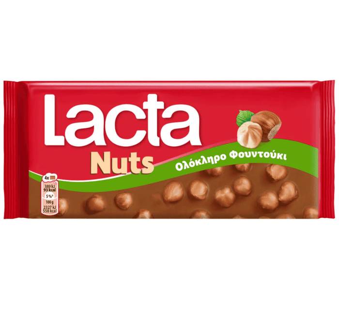 LACTA σοκολάτα με ολόκληρα φουντούκια 100gr