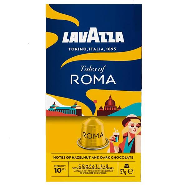 LAVAZZA καφές espresso Roma σε κάψουλες συμβατές με μηχανές Nespresso 10τεμ