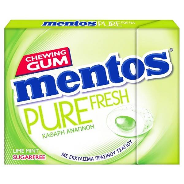 MENTOS τσίχλες pure fresh lime και mint 28gr