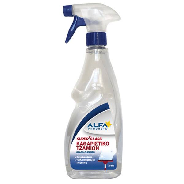 ALFA υγρό καθαριστικό τζαμιών με αντλία super glass 750ml