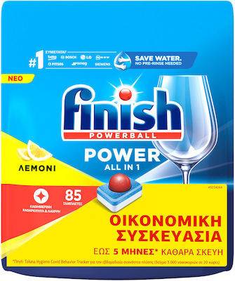 FINISH ταμπλέτες πλυντηρίου πιάτων powerball λεμόνι 85τεμ