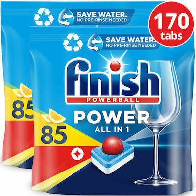 FINISH ταμπλέτες πλυντηρίου πιάτων powerball λεμόνι 2x85τεμ