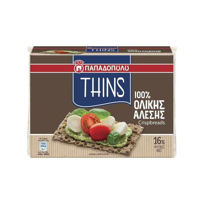 ΠΑΠΑΔΟΠΟΥΛΟΥ φρυγανιές thins ολικής άλεσης 250gr