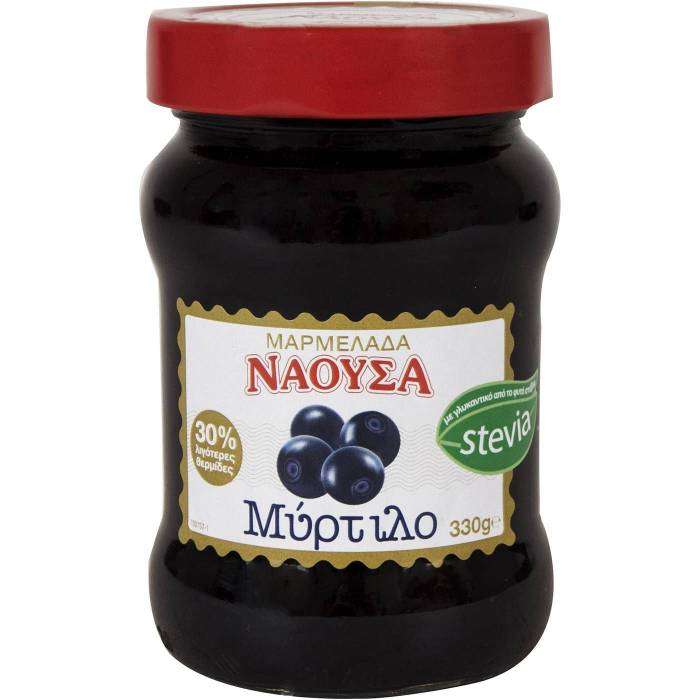 ΑΦΟΙ ΧΑΙΤΟΓΛΟΥ Νάουσα μαρμελάδα μύρτιλο με στέβια 330gr