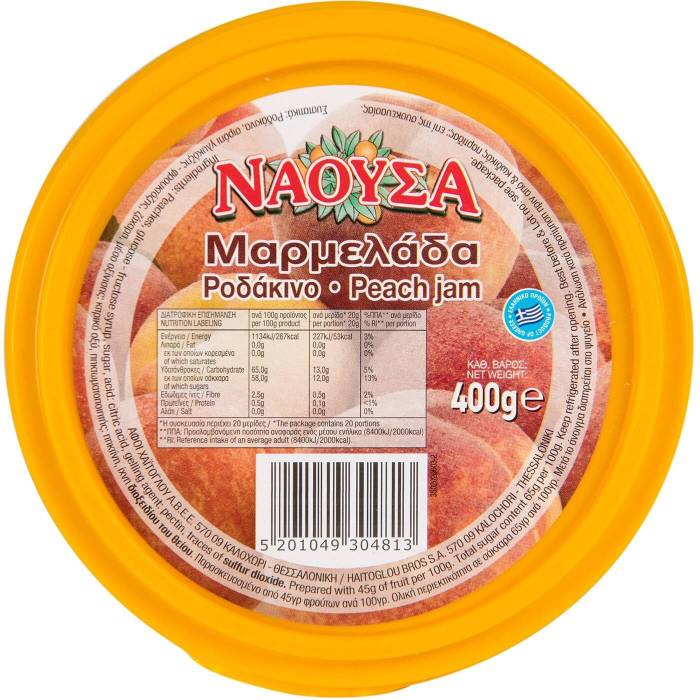 ΑΦΟΙ ΧΑΙΤΟΓΛΟΥ Νάουσα μαρμελάδα ροδάκινο 400gr