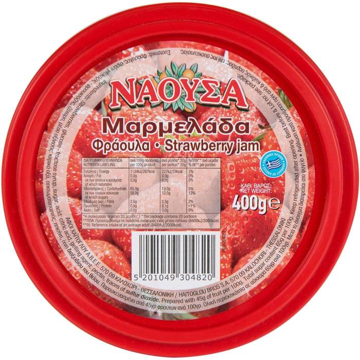 ΑΦΟΙ ΧΑΙΤΟΓΛΟΥ Νάουσα μαρμελάδα φράουλα 400gr
