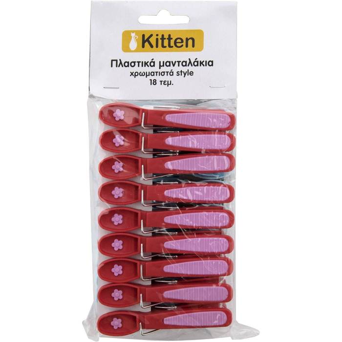 KITTEN μανταλάκια χρωματιστά 18τεμ
