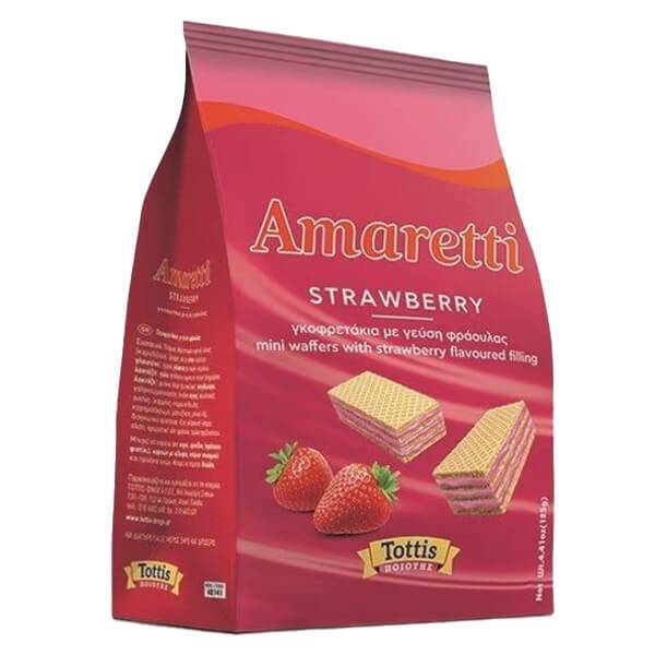 TOTTIS Amaretti γκοφρέτα φράουλα σακούλα 125gr