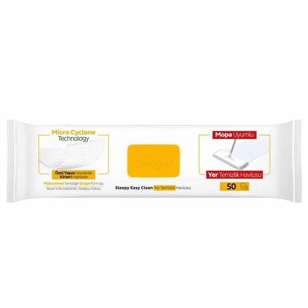 SLEEPY easy clean υγρά μαντηλάκια γενικού καθαρισμού κίτρινο 50τεμ