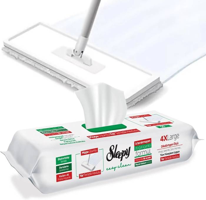 SLEEPY easy clean υγρά μαντηλάκια γενικού καθαρισμού για παρκετέζα πράσινο 50τεμ