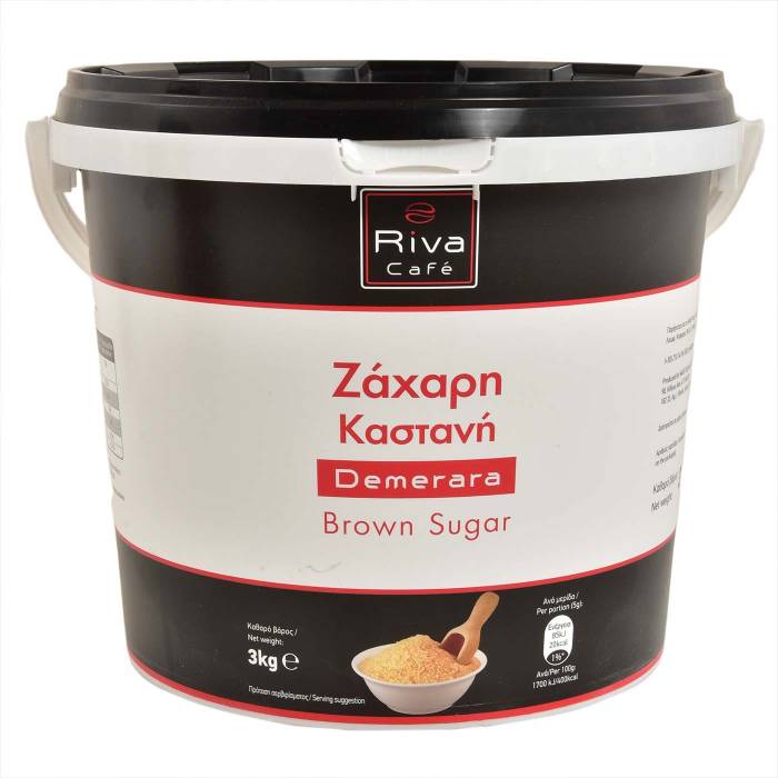 RIVA Cafe ζάχαρη καστανή δοχείο 3kg