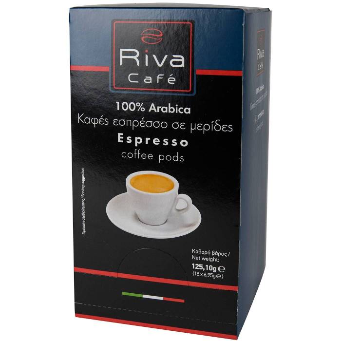 RIVA Cafe καφές espresso Platinum σε μερίδες (100% Arabica) 18x6,95gr