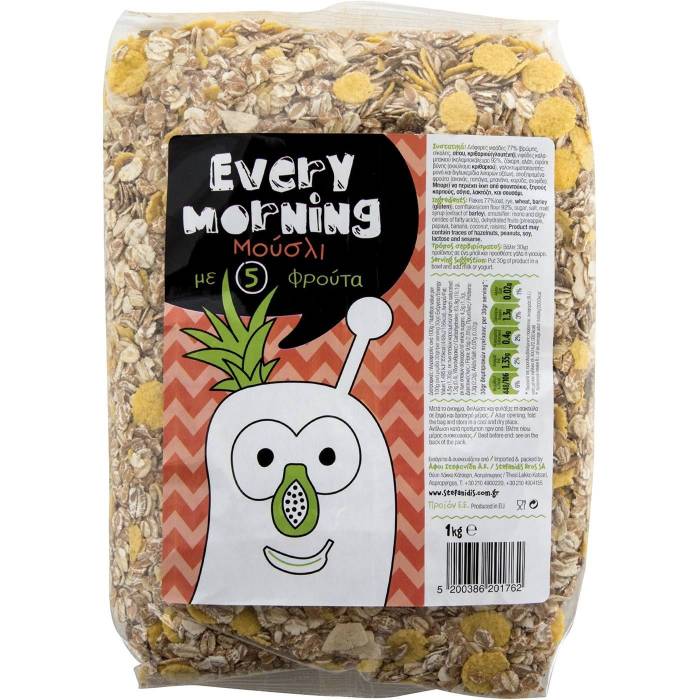 EVERY MORNING μούσλι με 5 φρούτα 1kg