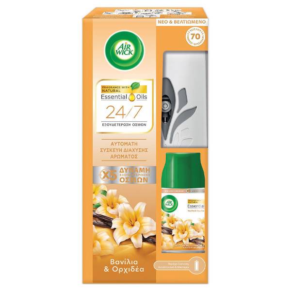 AIR WICK Freshmatic αυτόματη συσκευή διάχυσης αρώματος και ανταλλακτικό Βανίλια και Ορχιδέα 250ml