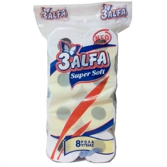 3ALFA χαρτί υγείας 2φυλλο 8x130gr