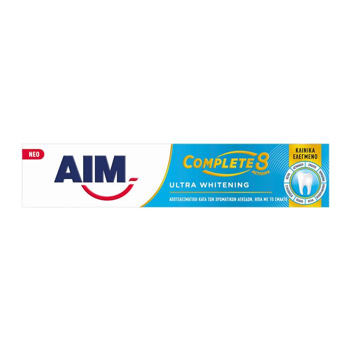 AIM οδοντόκρεμα complete 8 actions ultra whitening 75ml