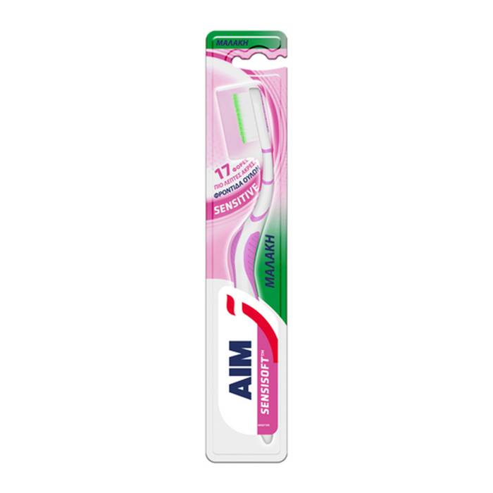 AIM οδοντόβουρτσα μαλακή sensisoft pink 1τεμ