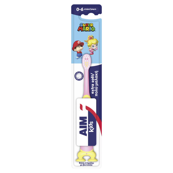 AIM οδοντόβουρτσα extra soft super mario 0-6 χρονών 1τεμ