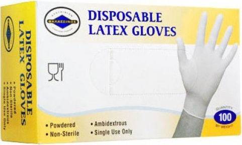 ΘΑΛΑΣΣΙΝΟΣ γάντια latex ελαφρώς πουδραρισμένα large 100τεμ