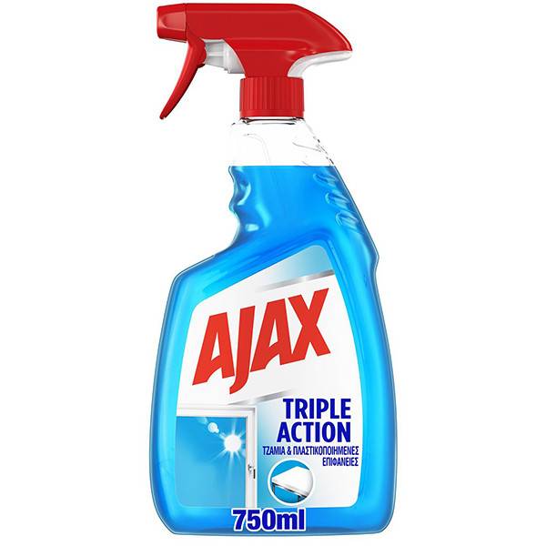 AJAX υγρό καθαριστικό τζαμιών με αντλία Triple Action 750ml