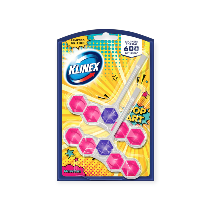 KLINEX μπλοκ αρωματικό τουαλέτας pop art μανώλια 2x50gr