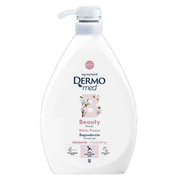 DERMOMED αφρόλουτρο beauty λευκά λουλούδια με αντλία 1lt