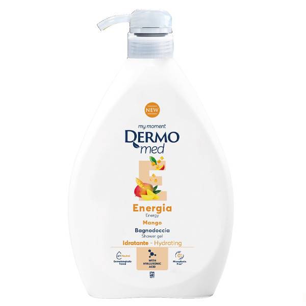 DERMOMED αφρόλουτρο energia μάνγκο με αντλία 1lt