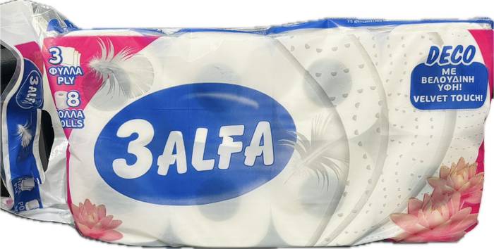 3ALFA χαρτί υγείας 3φυλλο 8x90gr