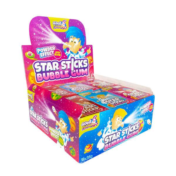 ALEX SWEETS τσίχλες star sticks με πούδρα 18x35gr