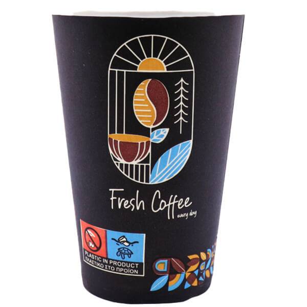 FRESH COFFEE ποτήρι χάρτινο στενό single wall 12oz 50τεμ