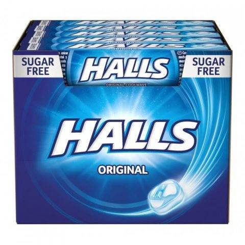 HALLS καραμέλες κλασικές χωρίς ζάχαρη 20x32gr