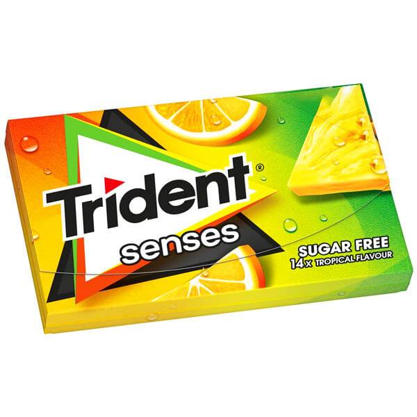 TRIDENT τσίχλες senses τροπικά φρούτα 12x27gr