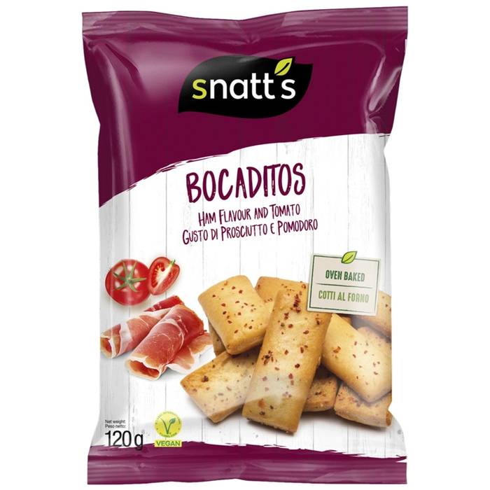 SNATT'S Bocaditos κράκερ με ζαμπόν και τομάτα 120gr