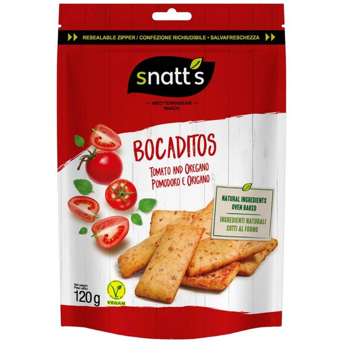 SNATT'S Bocaditos κράκερ μεσογειακά φούρνου με τομάτα 120gr