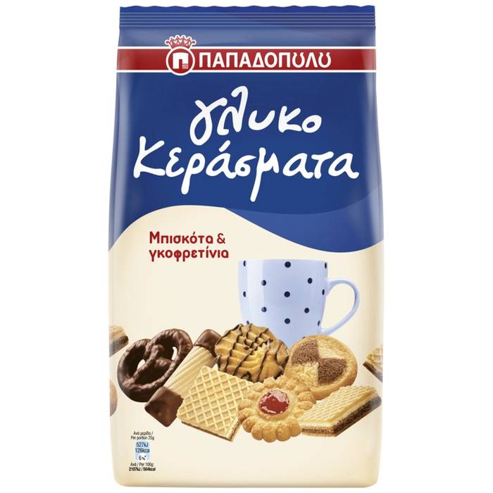 ΠΑΠΑΔΟΠΟΥΛΟΥ μπισκότα γλυκοκεράσματα μπισκότα και γκοφρετίνια 400gr