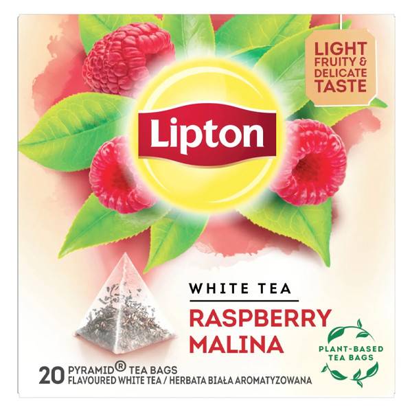 LIPTON τσάι πυραμίδα λευκό με βατόμουρο 20x1,5gr