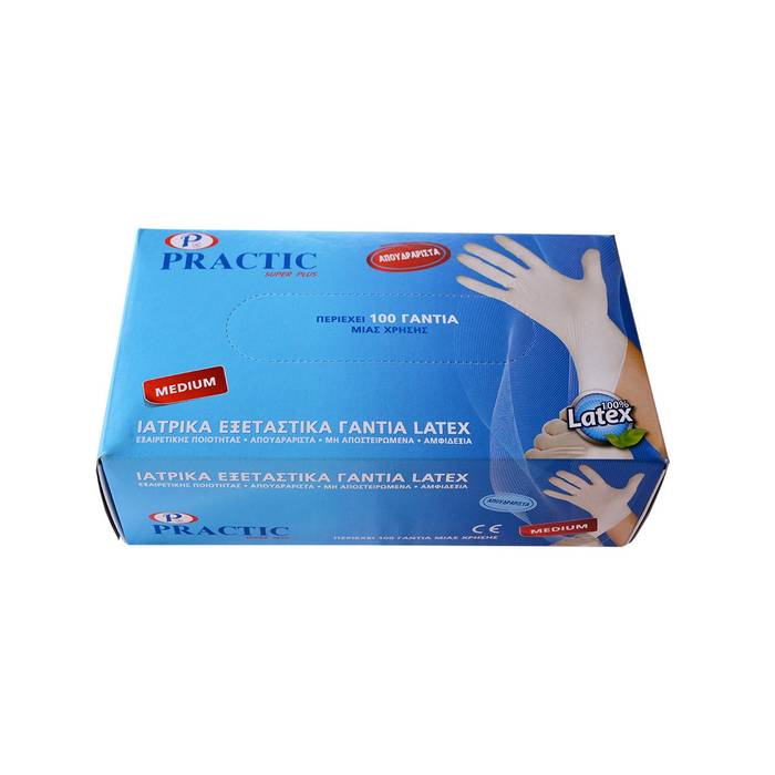PRACTIC γάντια latex ελαφρώς πουδραρισμένα extra large 100τεμ