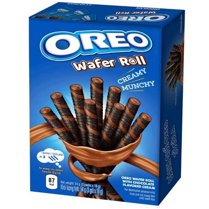 OREO πουράκια wafer roll με κακάο 54gr