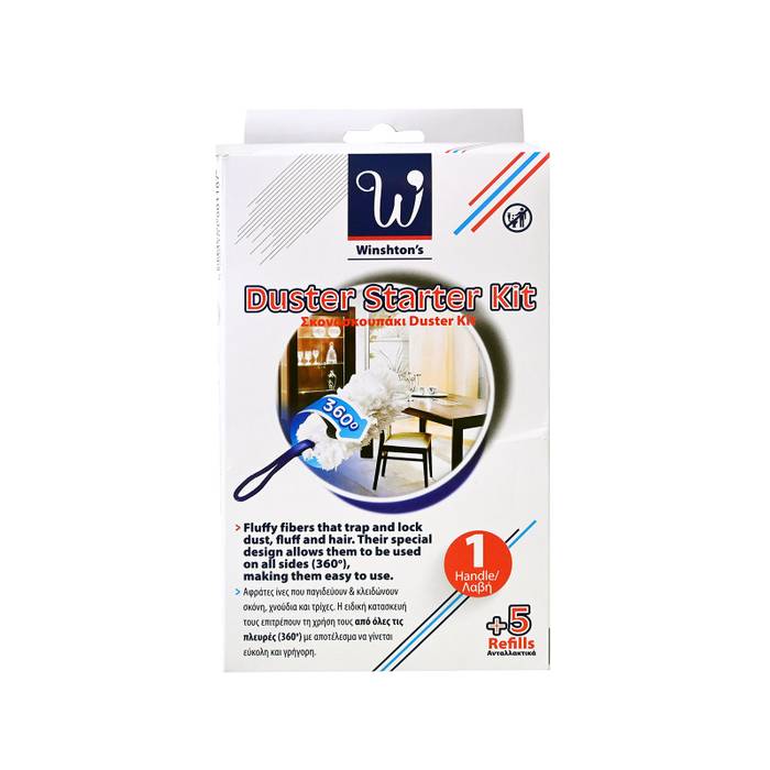 WINSHTON'S duster kit λαβή με ανταλλακτικά πανάκια 5τεμ