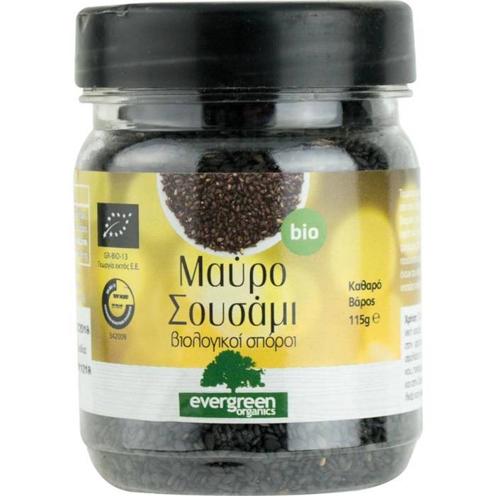 EVERGREEN ORGANICS σουσάμι μαύρο 115gr