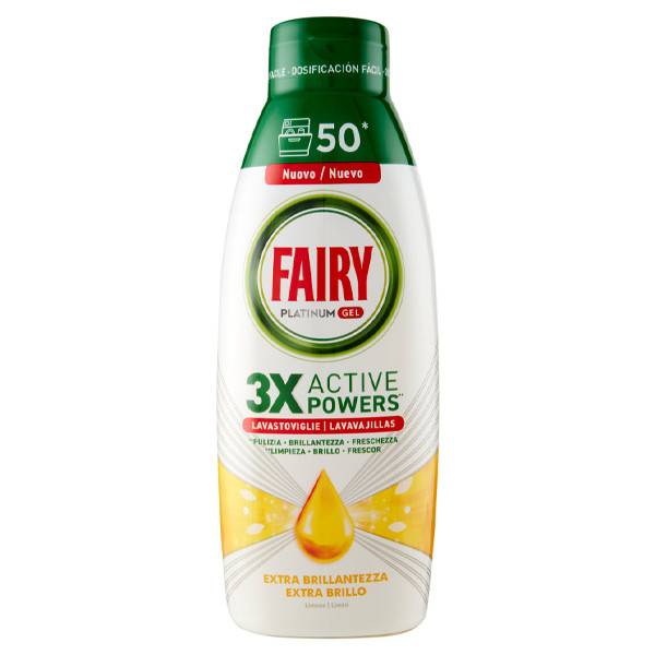 FAIRY υγρό πλυντηρίου πιάτων platinum gel για επιπλέον λάμψη 900ml