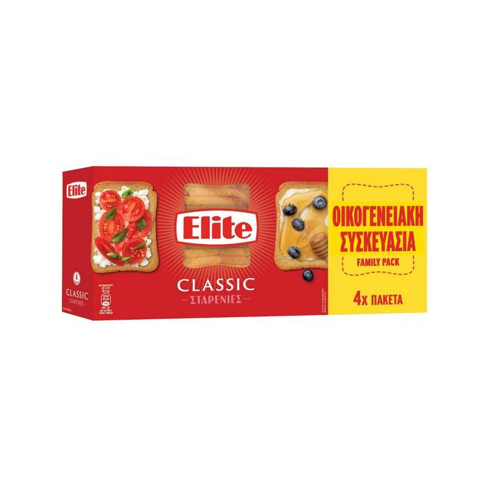 ELITE φρυγανιές σταρένιες 4x125gr