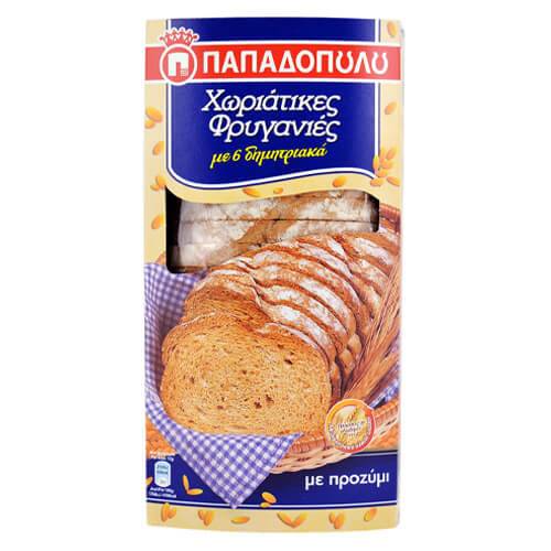 ΠΑΠΑΔΟΠΟΥΛΟΥ φρυγανιές χωριάτικες με 6 δημητριακά 240gr