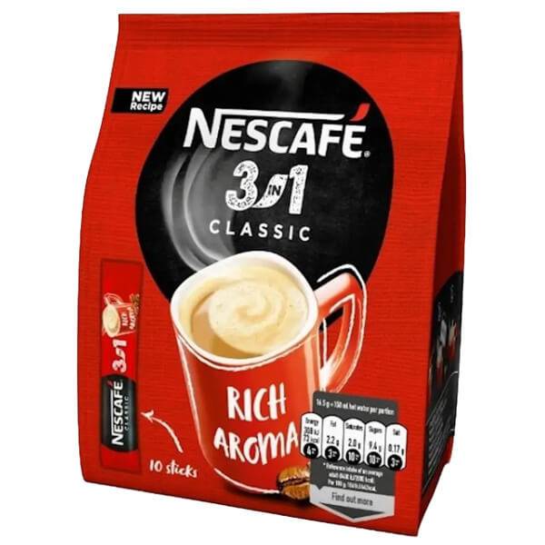 NESCAFE classic στιγμιαίος καφές 3σε1 σε sticks 10x16,5gr