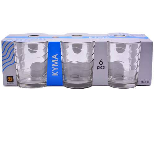 UNIGLASS ποτήρι γυάλινο 15,5cl 6τεμ 54051